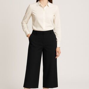 Apt. 9 Black‎ Wide Leg Culottes, Y2K, casual, office, women’s, small, cropped